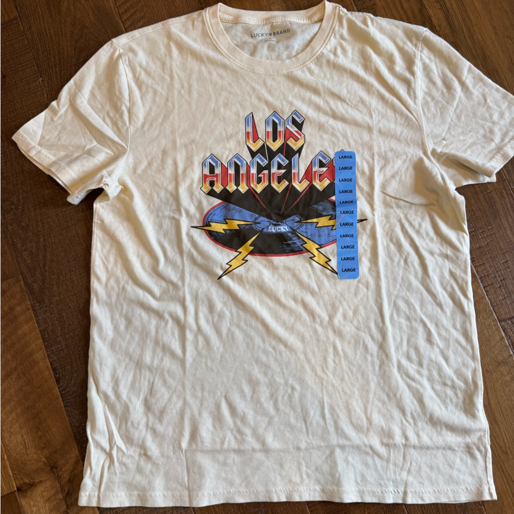 Men’s Lucky Brand Graphic T-Shirt – Size Large – “Los Angeles” Vinyl Design